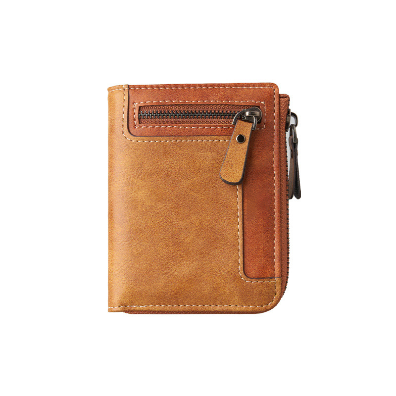 Men’s Stylish Zipper Leather Card Wallet