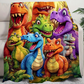 🎁Last Day 49% OFF🔥Cute Smiling Dinosaurs HD Digital Print Flannel🦖