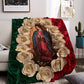 🌷Virgin Mary & Roses Flannel Throw Blanket