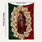 🌷Virgin Mary & Roses Flannel Throw Blanket