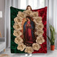 🌷Virgin Mary & Roses Flannel Throw Blanket