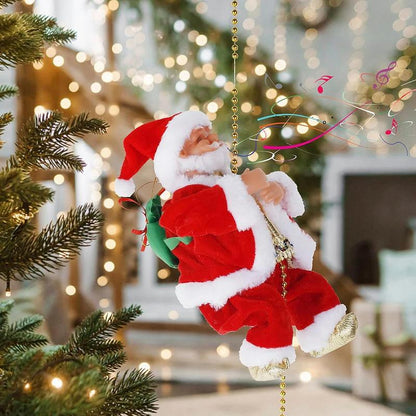 🎁Christmas Sale 50% OFF🎅Electric Fireplace Climbing Santa Claus Musical Toys🎄