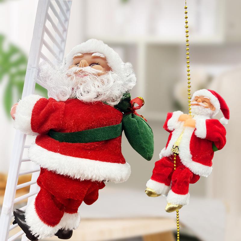 🎁Christmas Sale 50% OFF🎅Electric Fireplace Climbing Santa Claus Musical Toys🎄