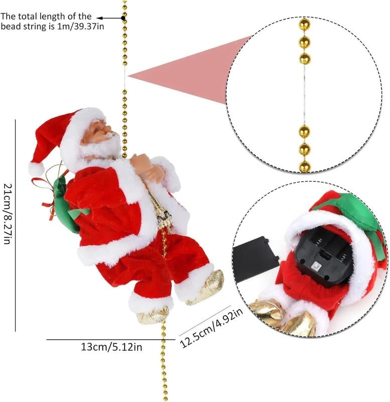 🎁Christmas Sale 50% OFF🎅Electric Fireplace Climbing Santa Claus Musical Toys🎄