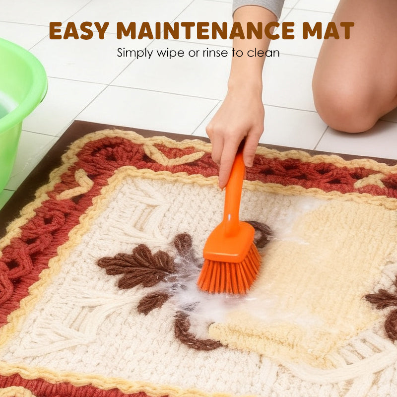 3D Floral Yarn Style Absorbent Non-Slip Floor Mat
