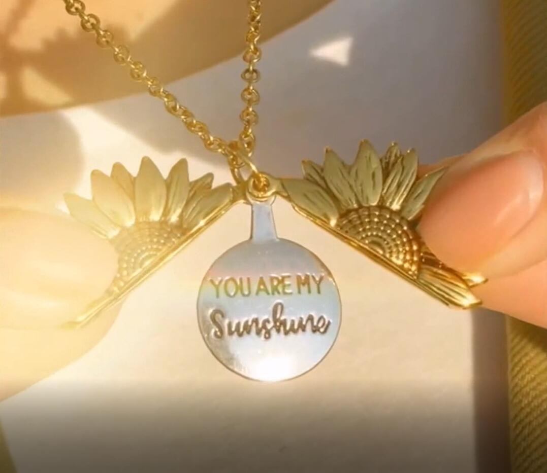 💫Girasol "You Are My Sunshine" necklace with storage bag