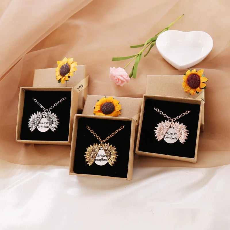 💫Girasol "You Are My Sunshine" necklace with storage bag