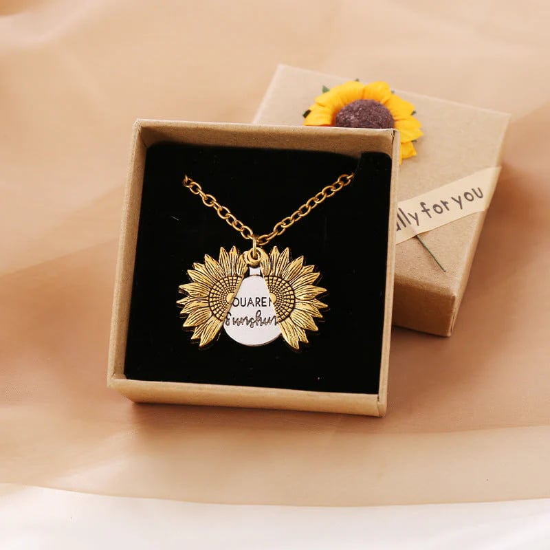 💫Girasol "You Are My Sunshine" necklace with storage bag