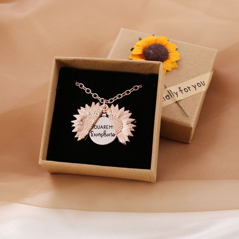 💫Girasol "You Are My Sunshine" necklace with storage bag