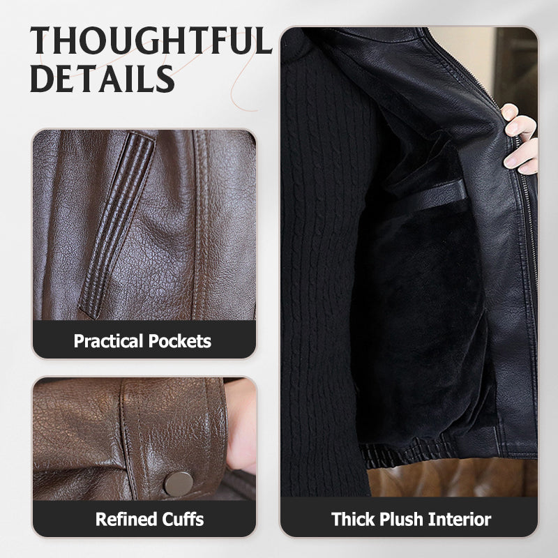 ❄️Fall/Winter Bestsellers 40% OFF🍂Men's Warm Faux Layered Leather Jacket