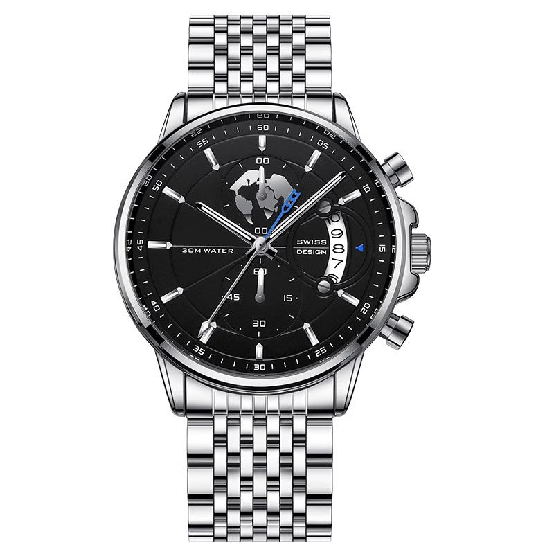 💥Christmas Eve Sale: 50% OFF🌍Men's Nautical-Style Watch Featuring An Earth Motif
