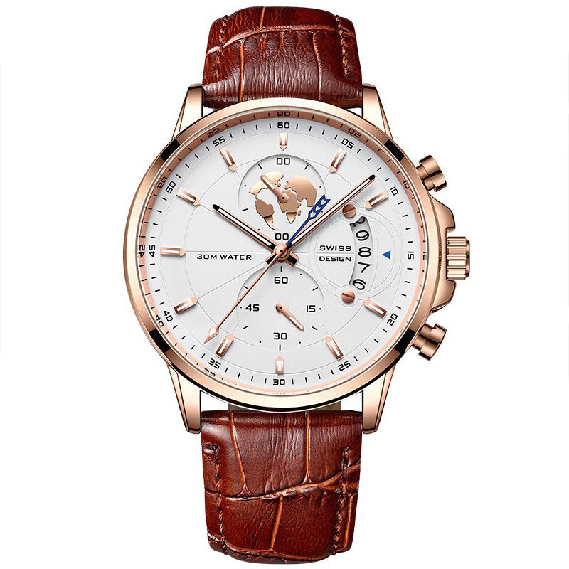 💥Christmas Eve Sale: 50% OFF🌍Men's Nautical-Style Watch Featuring An Earth Motif