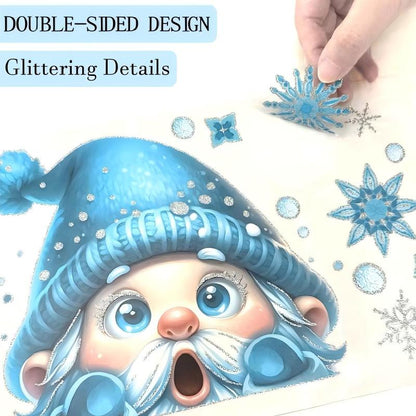 🎅❤️Christmas Sale: Buy One Get One Free🎁Christmas-Themed Glittering Window Stickers 9 PCS Set