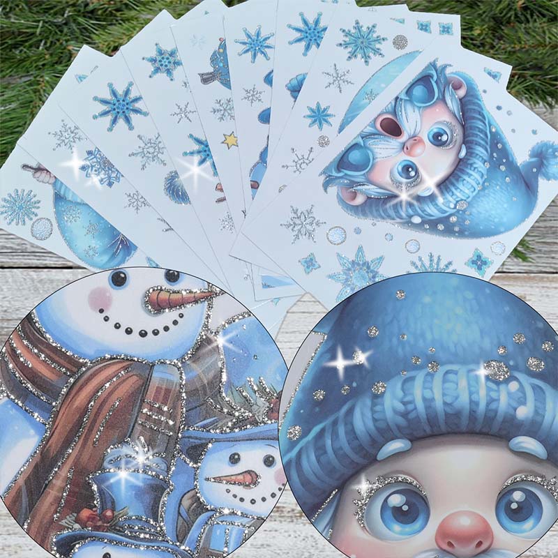 🎅❤️Christmas Sale: Buy One Get One Free🎁Christmas-Themed Glittering Window Stickers 9 PCS Set