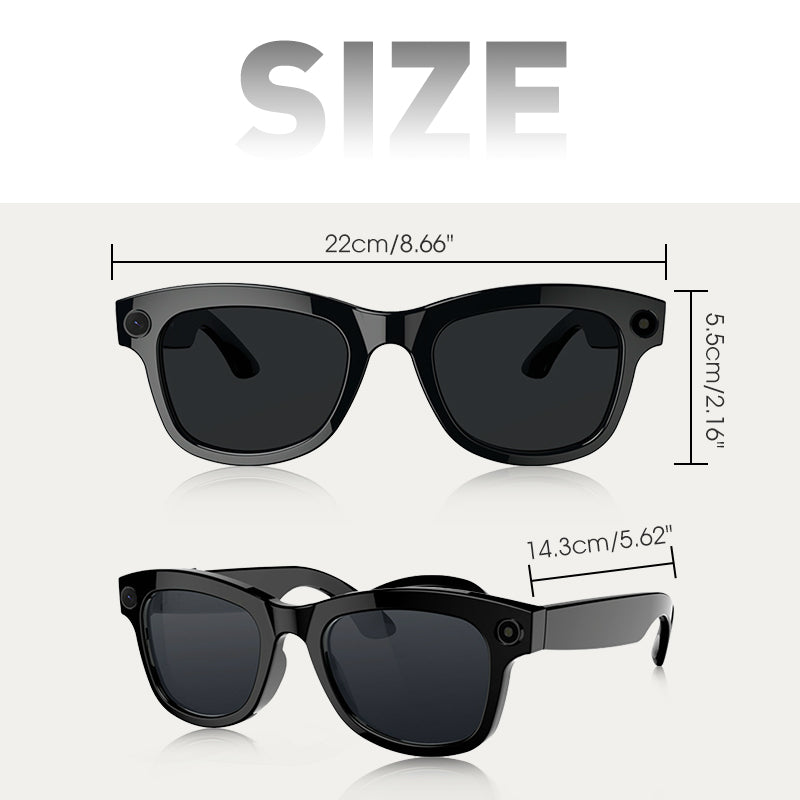 💎 50% OFF! 💎 Smart AI Camera Glasses with 8MP Photochromic Lenses ,Button Touch Adjustment for Travel Outdoor Adventures Hands-Free Photography 160+Languages Real-Time Translation Bluetooth Wireless Wearable Video Recording UV Protection