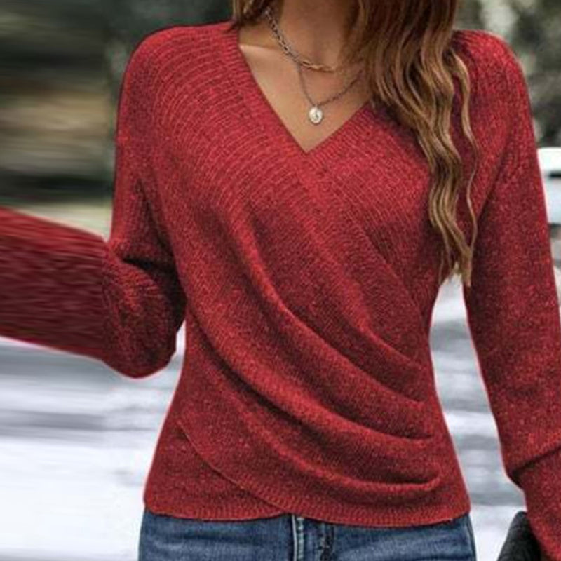 ⚡CYBER MONDAY SALE✨Women's Elegant Casual V-Neck Knit Top🎁