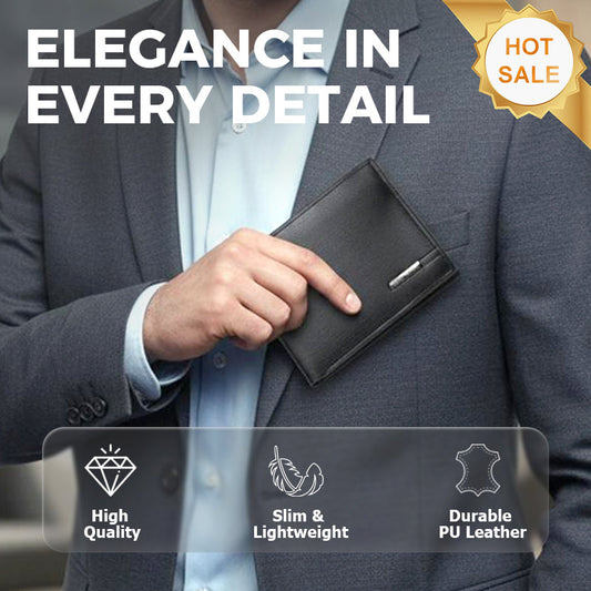 Men's Slim Bi-Fold Wallet with ID Window