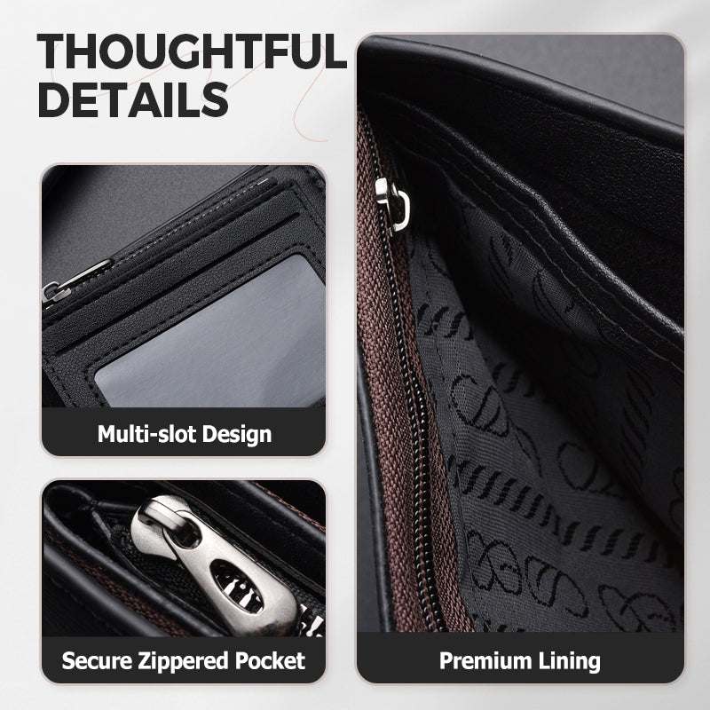 Men's Slim Bi-Fold Wallet with ID Window
