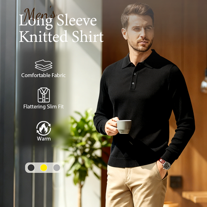 Men's Long Sleeve Knitted Shirt