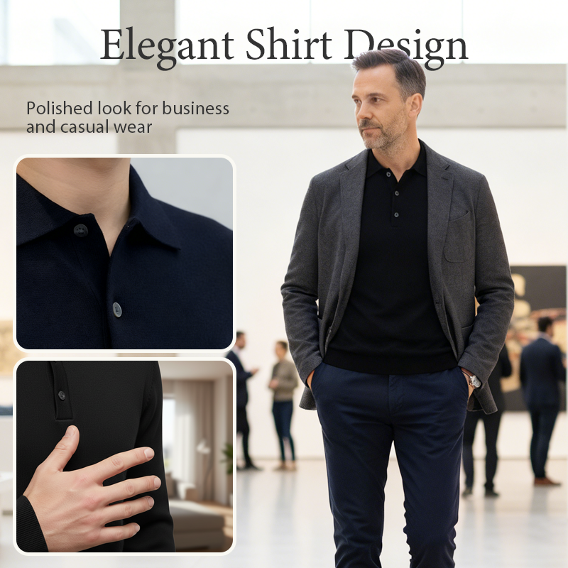 Men's Long Sleeve Knitted Shirt