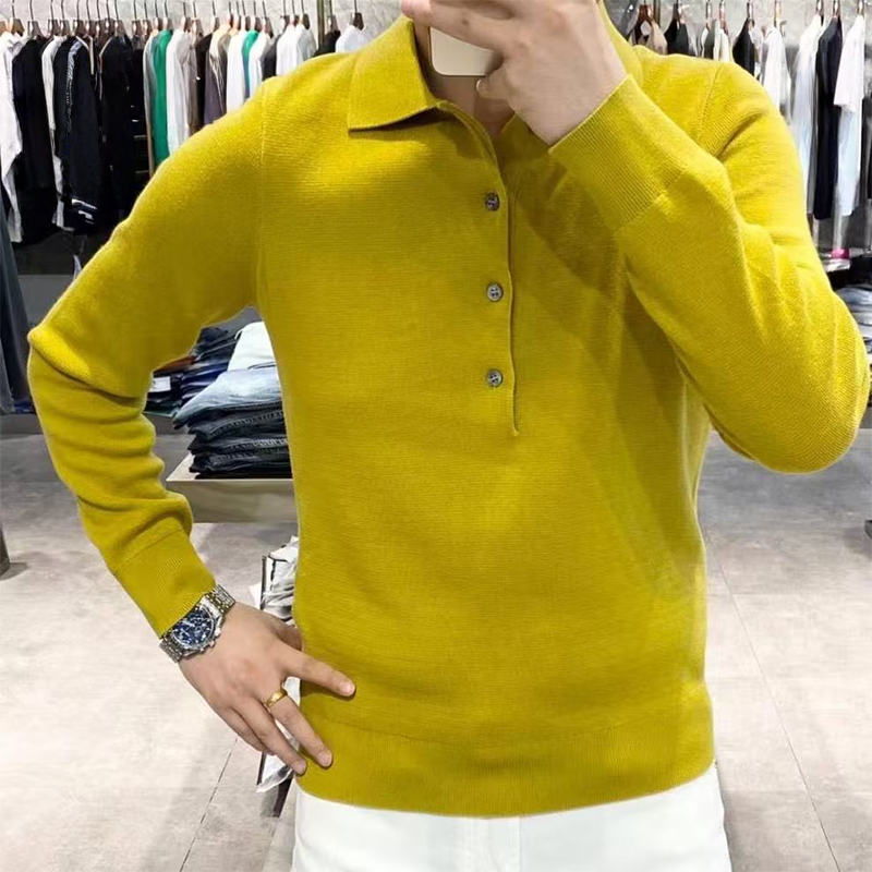 Men's Long Sleeve Knitted Shirt