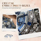 TINAIBIN Twelve Zodiac Signs & Starry Sky Diamond Automatic Skeleton Men's Watch