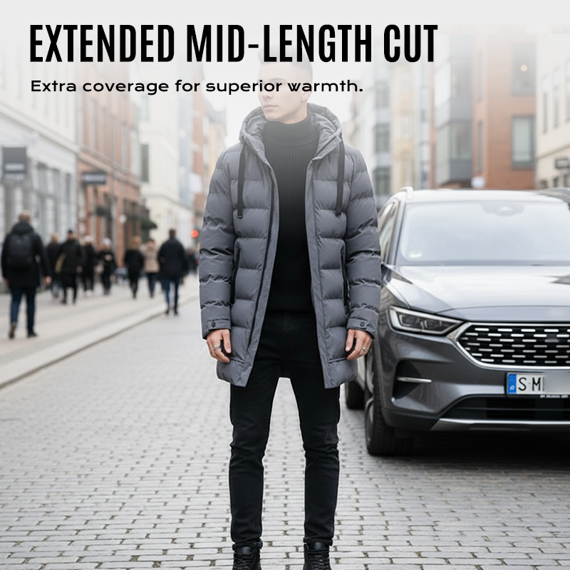 ⏳Limited-Time 40% OFF⏰Men's Mid-Length Down Jacket With Hood