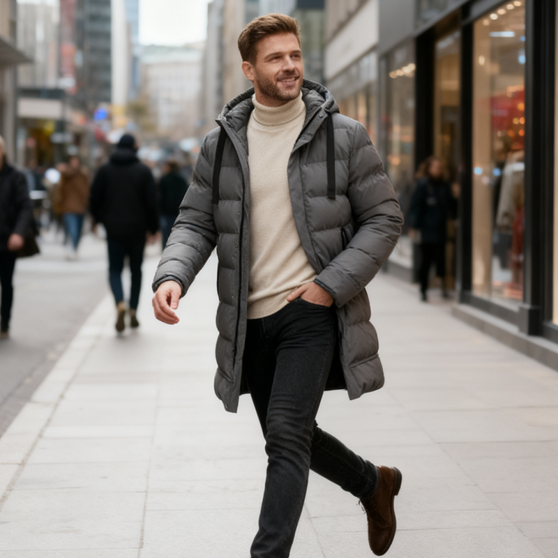 ⏳Limited-Time 40% OFF⏰Men's Mid-Length Down Jacket With Hood