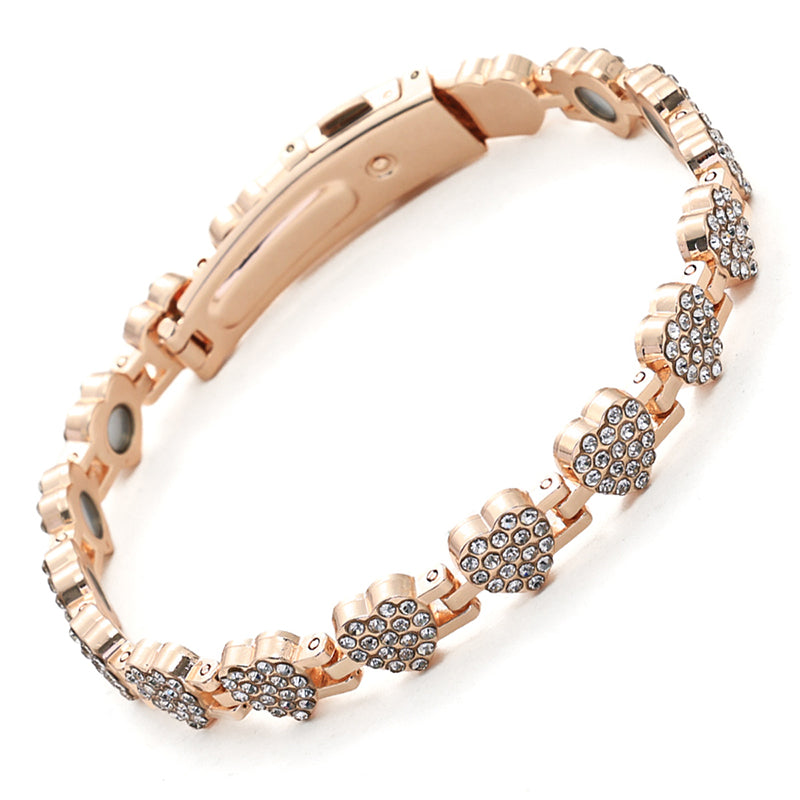 ⏳Time-Limited Special⏰Women's Dazzling Heart-Shaped Magnetic Copper Bracelets