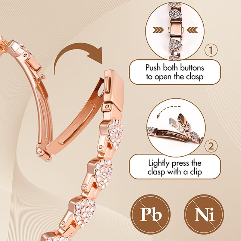 ⏳Time-Limited Special⏰Women's Dazzling Heart-Shaped Magnetic Copper Bracelets