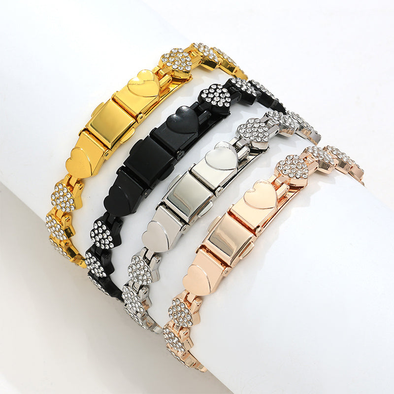 ⏳Time-Limited Special⏰Women's Dazzling Heart-Shaped Magnetic Copper Bracelets