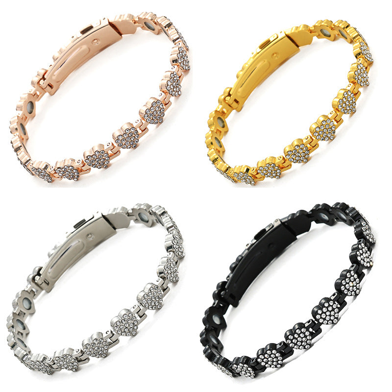 ⏳Time-Limited Special⏰Women's Dazzling Heart-Shaped Magnetic Copper Bracelets