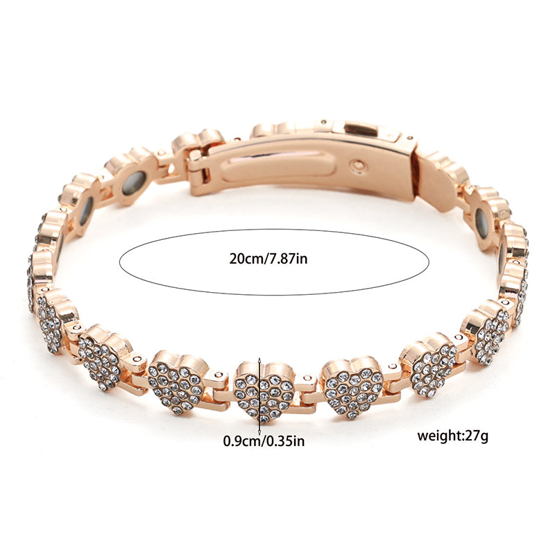⏳Time-Limited Special⏰Women's Dazzling Heart-Shaped Magnetic Copper Bracelets
