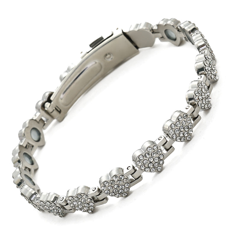 ⏳Time-Limited Special⏰Women's Dazzling Heart-Shaped Magnetic Copper Bracelets