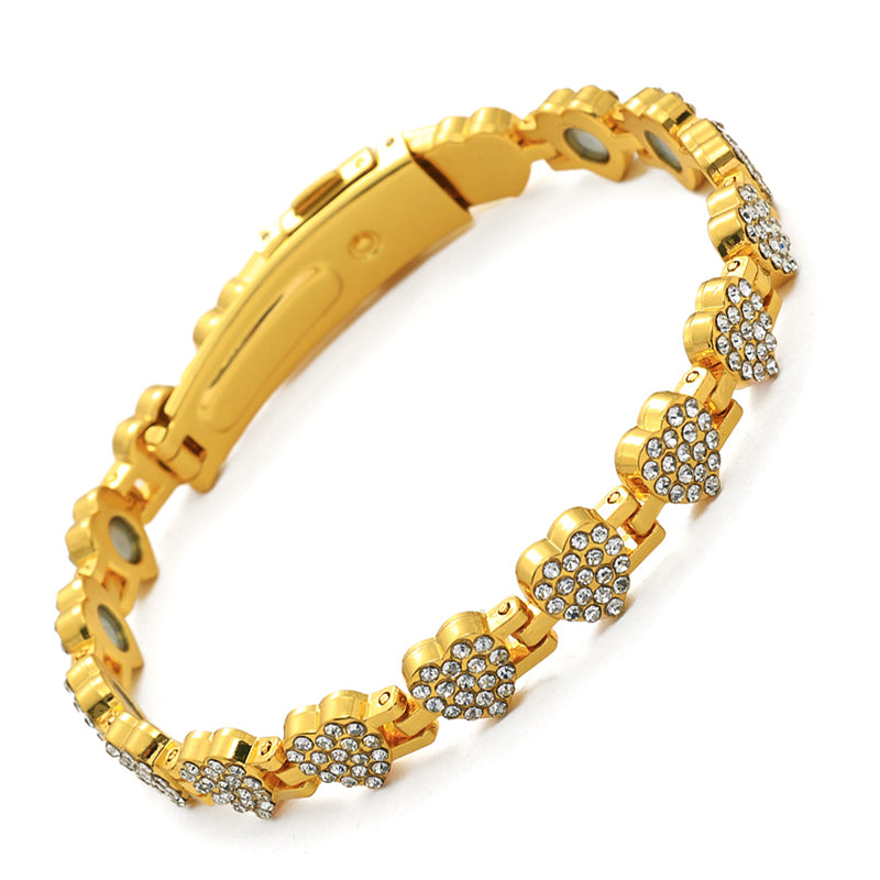 ⏳Time-Limited Special⏰Women's Dazzling Heart-Shaped Magnetic Copper Bracelets