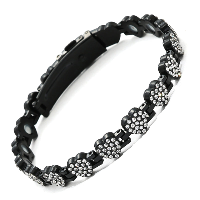 ⏳Time-Limited Special⏰Women's Dazzling Heart-Shaped Magnetic Copper Bracelets