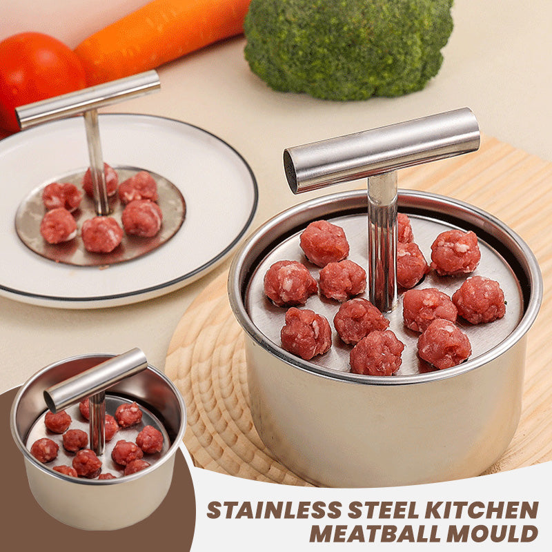 🍝 Perfectly Even Meatballs in Seconds – Stainless Steel 6/12-Portion Mould