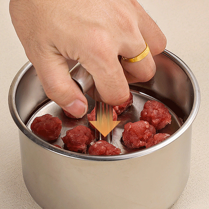 🍝 Perfectly Even Meatballs in Seconds – Stainless Steel 6/12-Portion Mould