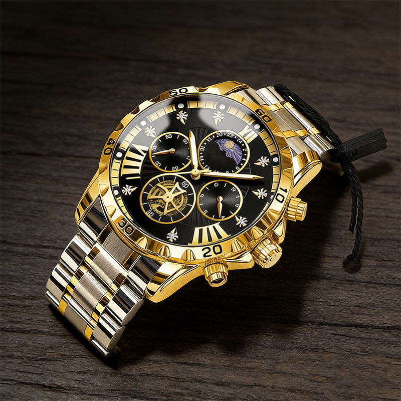 Men's Luminous Waterproof Flywheel Quartz Watch
