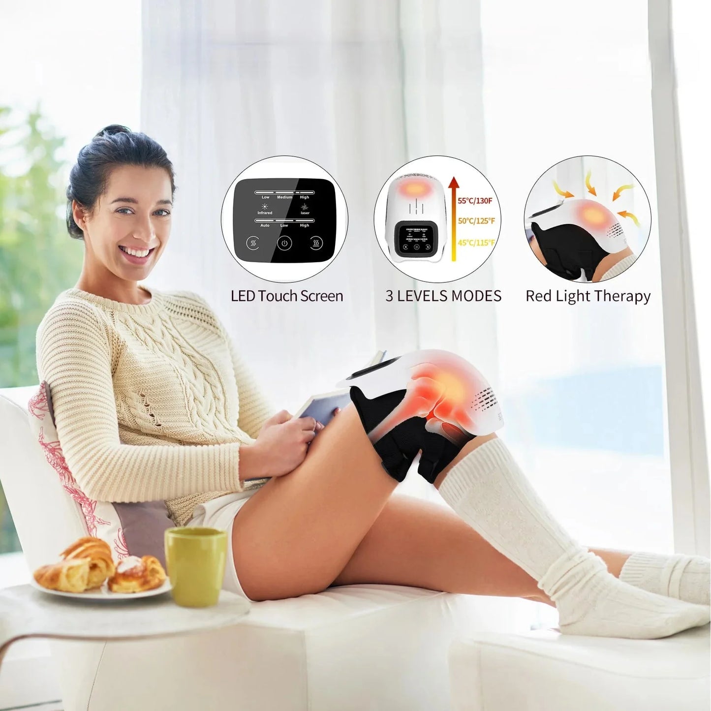 ⏳ Last Day Sale 50% OFF 💥Comfort Electric Knee Massager Rechargeable Knee Massage Machine