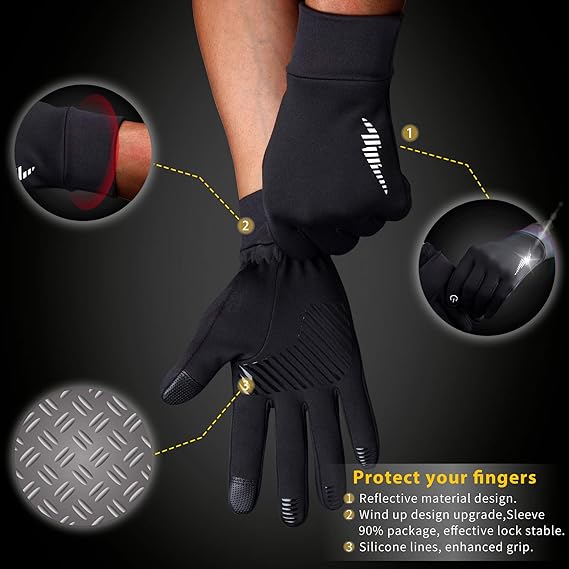 Winter Gloves Women Men Ski Gloves Liners Thermal Warm Touch Screen