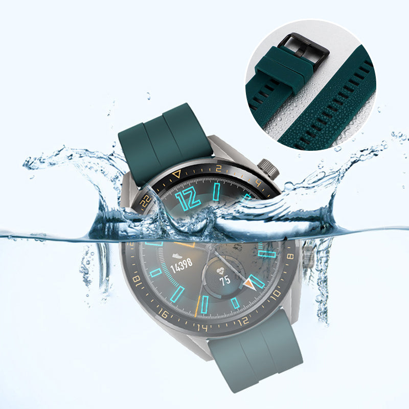 22mm Silicone Watch Strap + Leather Watch Strap