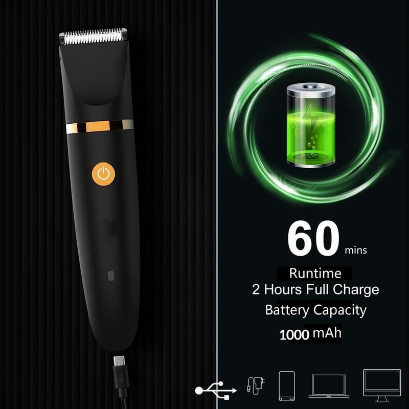 💥 3 in 1 Electric Body Hair Trimmer for Men，Cordless Groin Hair Clipper for Men, Waterproof Electric Shaver