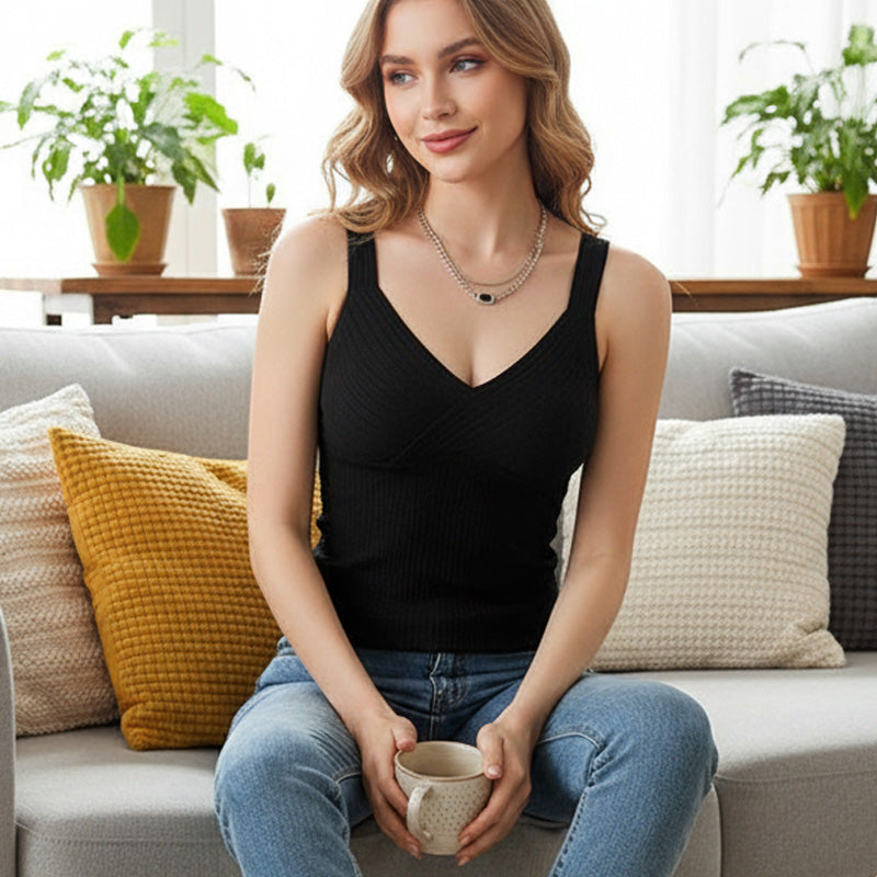 Women's Thermal Tank Top with Built-In Bra