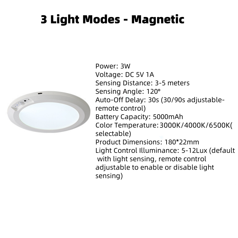 Rechargeable Motion Sensor Ceiling Light with Remote