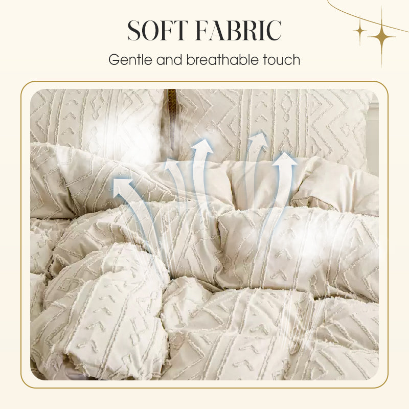 📢📢50%  OFF !! ⏰3-Piece Cutwork Tufted Bedding Set