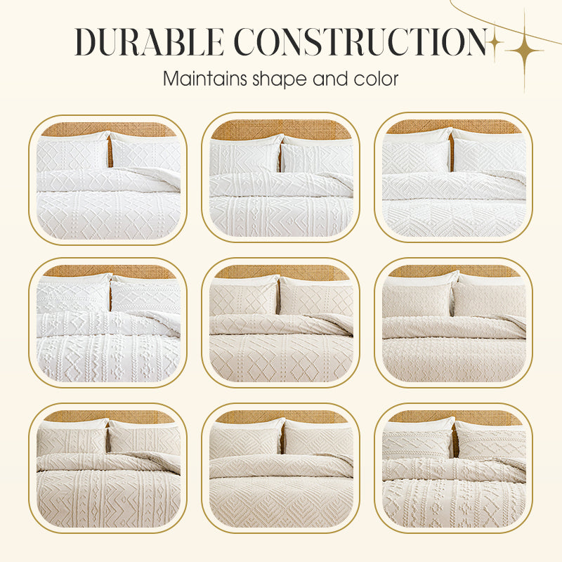 📢📢50%  OFF !! ⏰3-Piece Cutwork Tufted Bedding Set