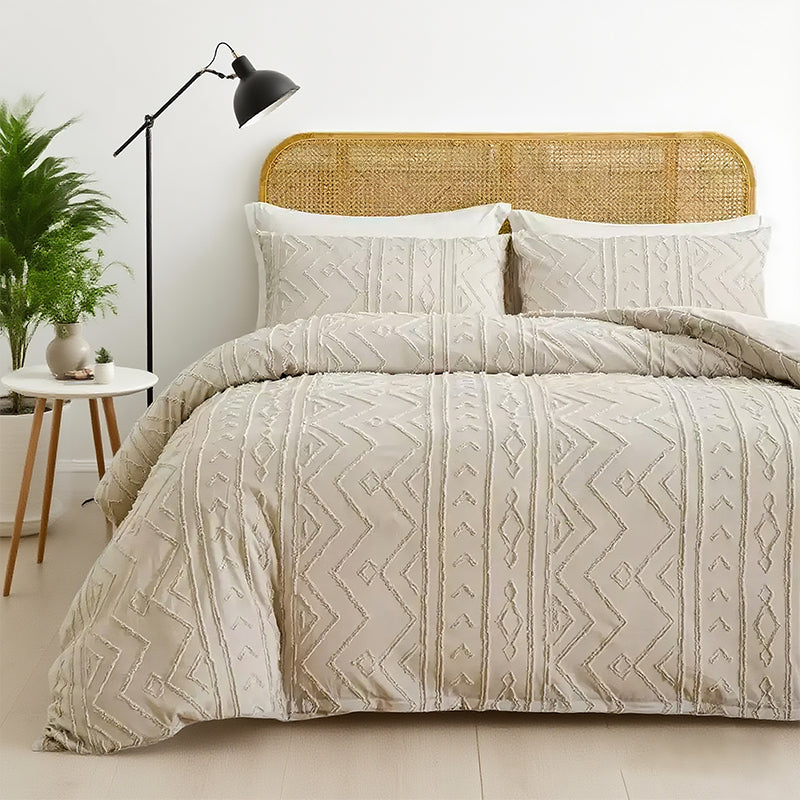 📢📢50%  OFF !! ⏰3-Piece Cutwork Tufted Bedding Set