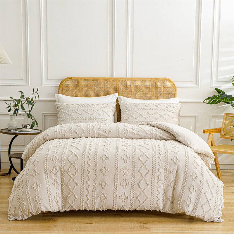 📢📢50%  OFF !! ⏰3-Piece Cutwork Tufted Bedding Set