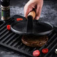 Cast Iron Steak & Burger Press with Wood Handle